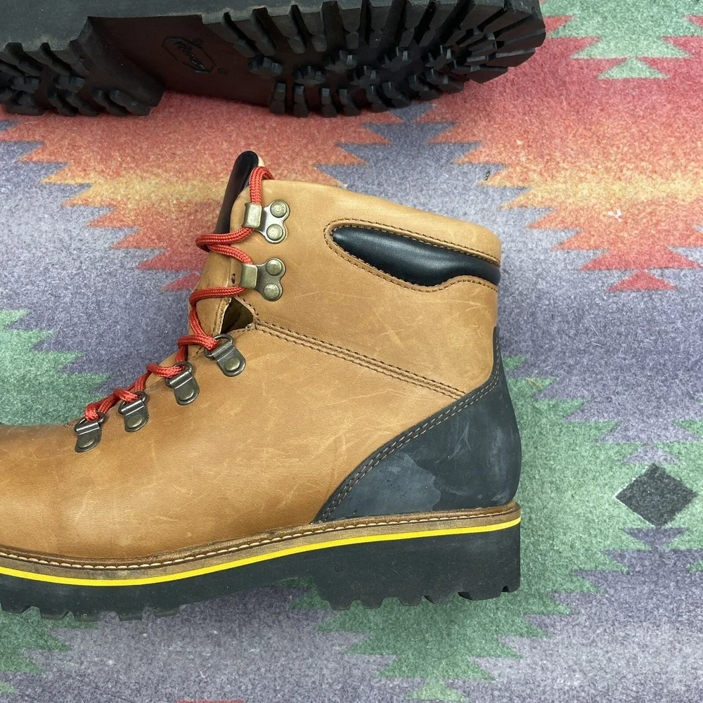 Samuel Hubbard Brown Leather Hiking Boots Mens 7.5 W Vibram Sole Mt. Tam Lace Up